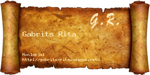 Gabrits Rita névjegykártya